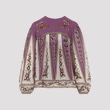Farm Rio Long Sleeve Blouse - Delicate Ainika Sand