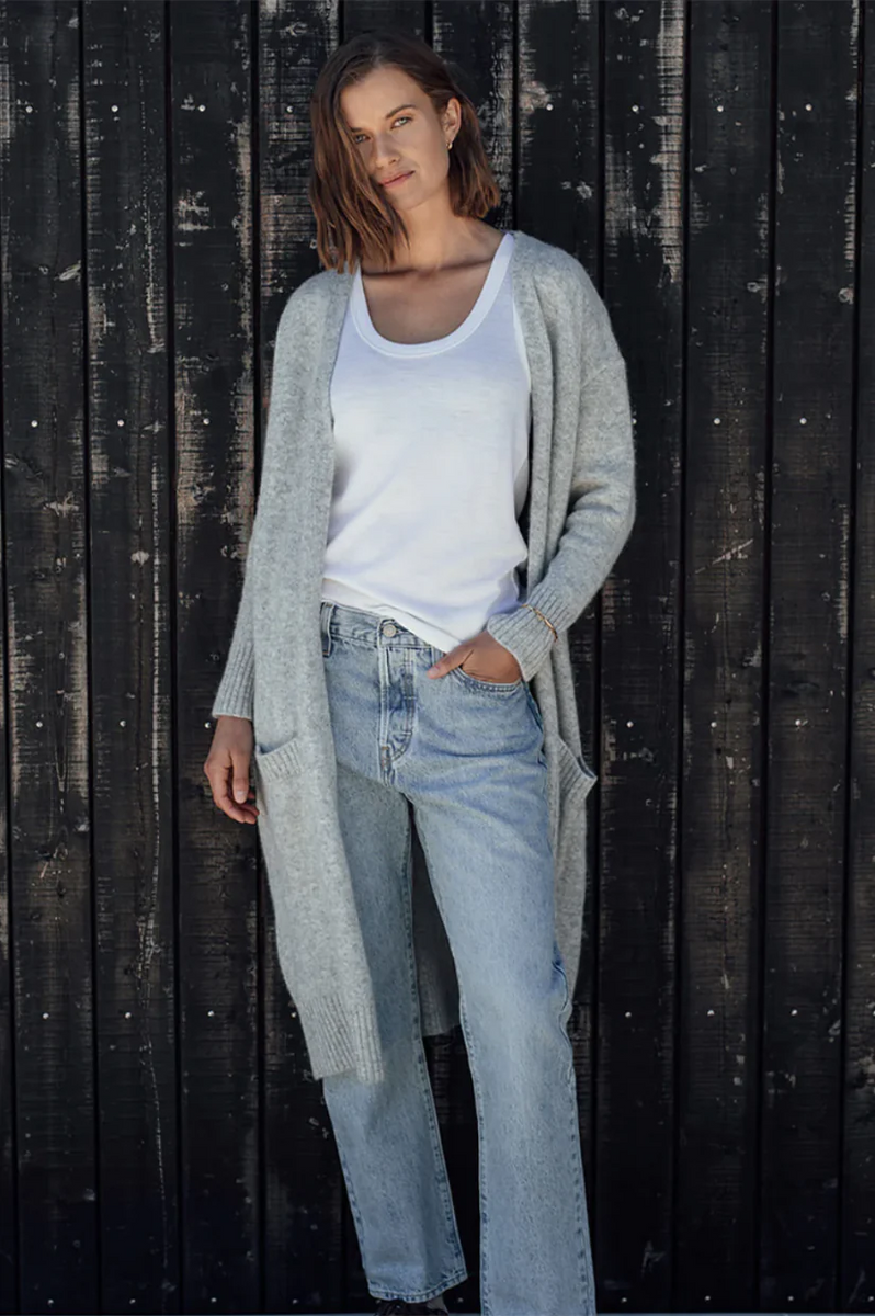 Long angora cardigan hot sale