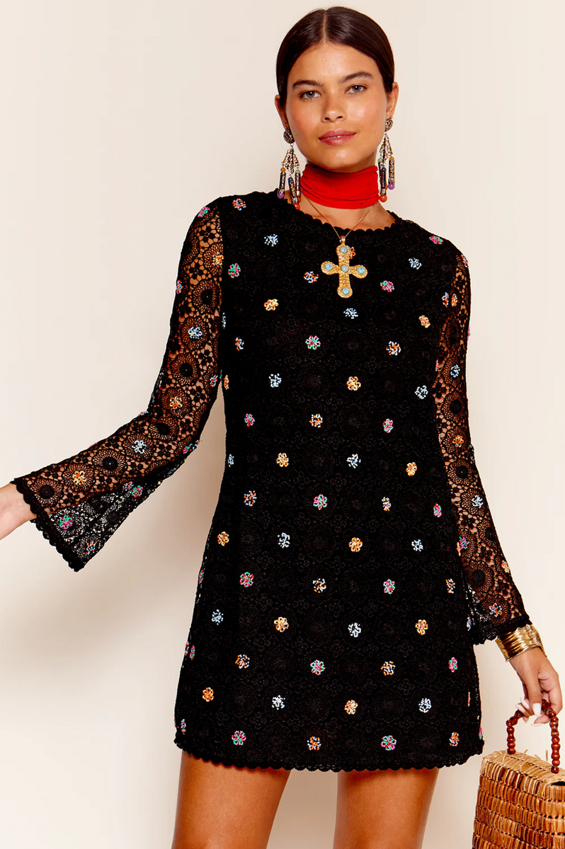 Rixo Mylene Dress Sunflower Black