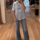 Silk Laundry SS Boyfriend Shirt - Cornflower