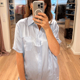 Silk Laundry SS Boyfriend Shirt - Cornflower
