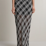 A.EMERY The Reese Sheer Skirt - Black/White Check - PRE ORDER