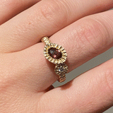 Alexandra Dodds Asymmetric Teeth Gem Ring - 9ct Gold Tourmaline/Diamond