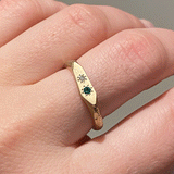 Alexandra Dodds Gemmy Mountain Signet - 9ct Gold Lab Emerald/Diamond
