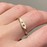 Alexandra Dodds Gemmy Mountain Signet - 9ct Gold Pink Tourmaline/Diamond