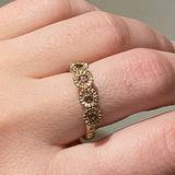 Alexandra Dodds Teeth Cluster Ring - 9ct Gold Pink Tourmaline