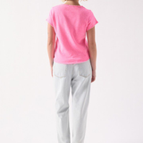 American Vintage Sonoma V neck T-shirt - Acid Pink
