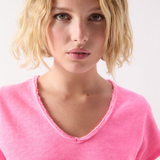 American Vintage Sonoma V neck T-shirt - Acid Pink