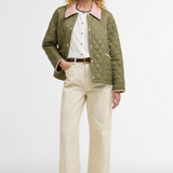 Barbour Icons Cropped Liddesdale Quilted Jacket - Bleached Olive/Ancient/Gardenia