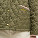 Barbour Icons Cropped Liddesdale Quilted Jacket - Bleached Olive/Ancient/Gardenia