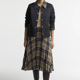 Barbour Icons Tartan Collar Cropped Liddesdale Quilted Jacket - Black/Classic