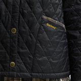 Barbour Icons Tartan Collar Cropped Liddesdale Quilted Jacket - Black/Classic