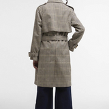 Barbour Maia Check Showerproof Trench - Olive Prince Of Wales Check