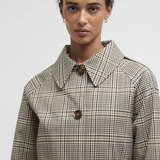 Barbour Maia Check Showerproof Trench - Olive Prince Of Wales Check