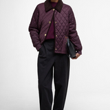 Barbour Marla Quilted Jacket - Black Cherry/Dark Brown//Muted Tartan