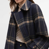 Barbour Tara Wool Coat - Navy Windowpane Check