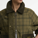 Barbour Tartan Cropped Beadnell Casual Jacket - Dusky Green Tartan/Highland