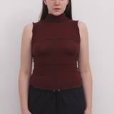 Baserange Cinder Turtleneck Tank - Narra Red