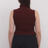 Baserange Cinder Turtleneck Tank - Narra Red