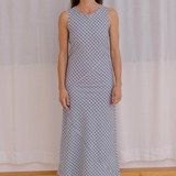 Baserange Larva Dress - Blue Check