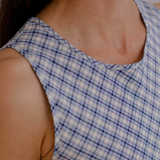 Baserange Larva Dress - Blue Check