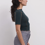 Baserange Omato 3/4 Tee Shirt - Hirsu Green
