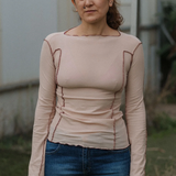 Baserange Omato Long Sleeve Tee - Tin Beige