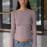 Baserange Omato Long Sleeve Tee - Verbe Purple