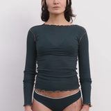 Baserange Vein Long Sleeve Tee - Hirsu Green