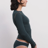 Baserange Vein Long Sleeve Tee - Hirsu Green