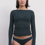 Baserange Vein Long Sleeve Tee - Hirsu Green