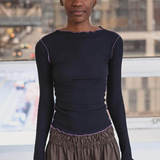 Baserange Vein Long Sleeve Tee - Murano Navy