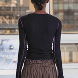 Baserange Vein Long Sleeve Tee - Murano Navy