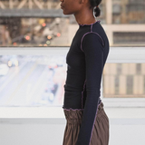 Baserange Vein Long Sleeve Tee - Murano Navy