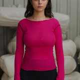 Baserange Vein Long Sleeve Tee - York Pink