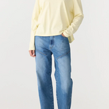Bassike Boyfriend Heritage Long Sleeve T-Shirt - Lemon Sorbet
