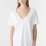 Bassike Classic V-neck T-shirt - White
