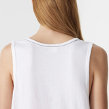 Bassike Classic V-neck Tank - White