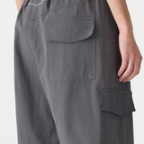 Bassike Crushed Cotton Cargo Short - Washed Black