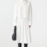 Bassike Crushed Cotton Gathered Shirt - Natural