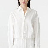 Bassike Crushed Cotton Gathered Shirt - Natural