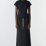 Bassike Crushed Cotton Minimal Skirt - Black