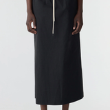 Bassike Crushed Cotton Minimal Skirt - Black