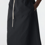 Bassike Crushed Cotton Minimal Skirt - Black