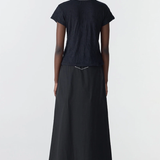 Bassike Crushed Cotton Minimal Skirt - Black