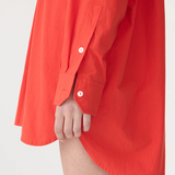 Bassike Crushed Cotton Oversized Shirt - Red