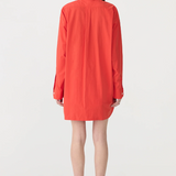 Bassike Crushed Cotton Oversized Shirt - Red