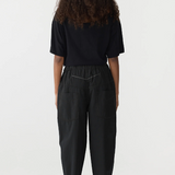 Bassike Crushed Cotton Summer Pant - Black