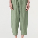 Bassike Crushed Cotton Summer Pant - Dark Sage