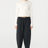 Bassike Crushed Cotton Summer Pant - Washed Black